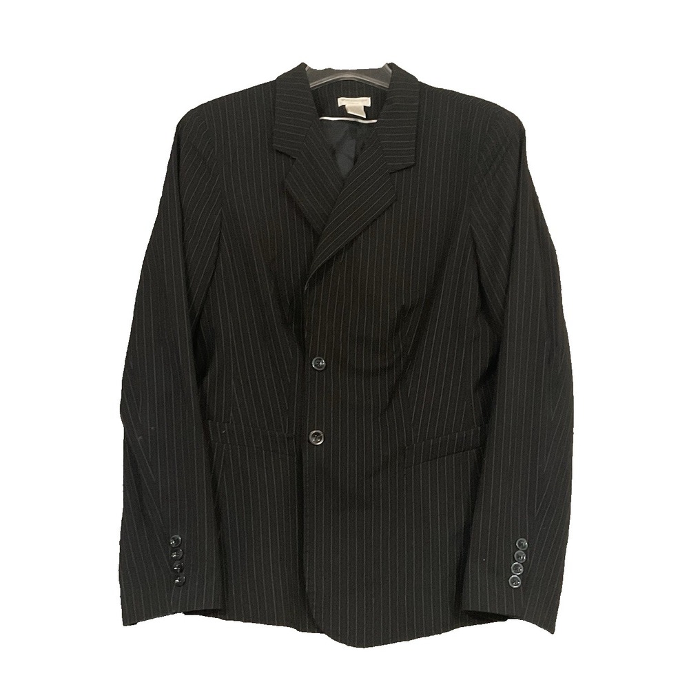 Worthington 18T Blazer Blk Pinstripe Wrinkle‎ Free Classic Preppy Career Jacket